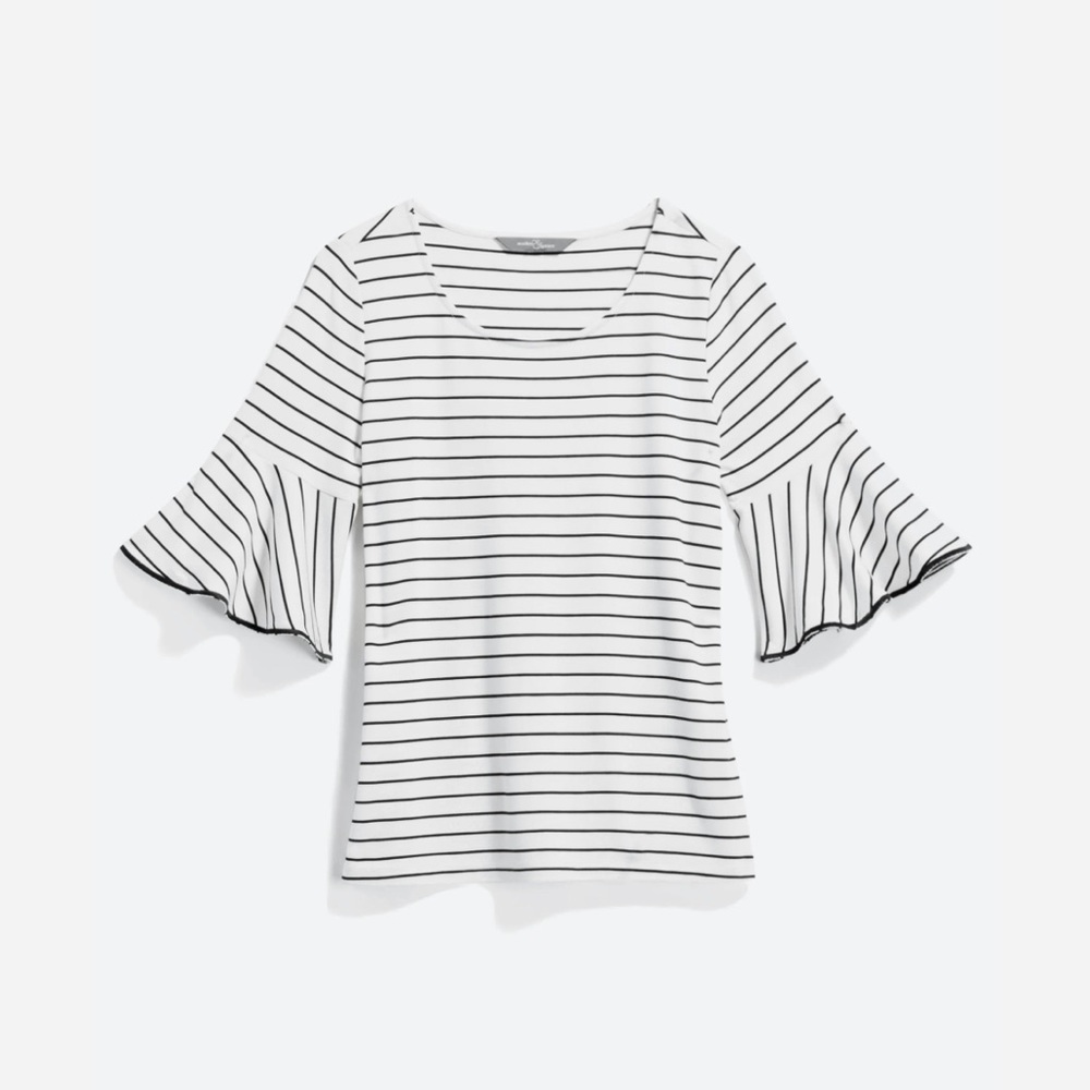 41 Hawthorn | Striped Bell Sleeve Knit Top| Size Small